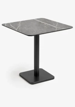 COCOmaison, Brest bistrotafel marble light grey 75x75cm - zwart