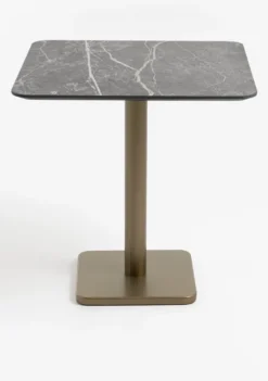 COCOmaison, Brest bistrotafel marble light grey 75x75cm - zwart