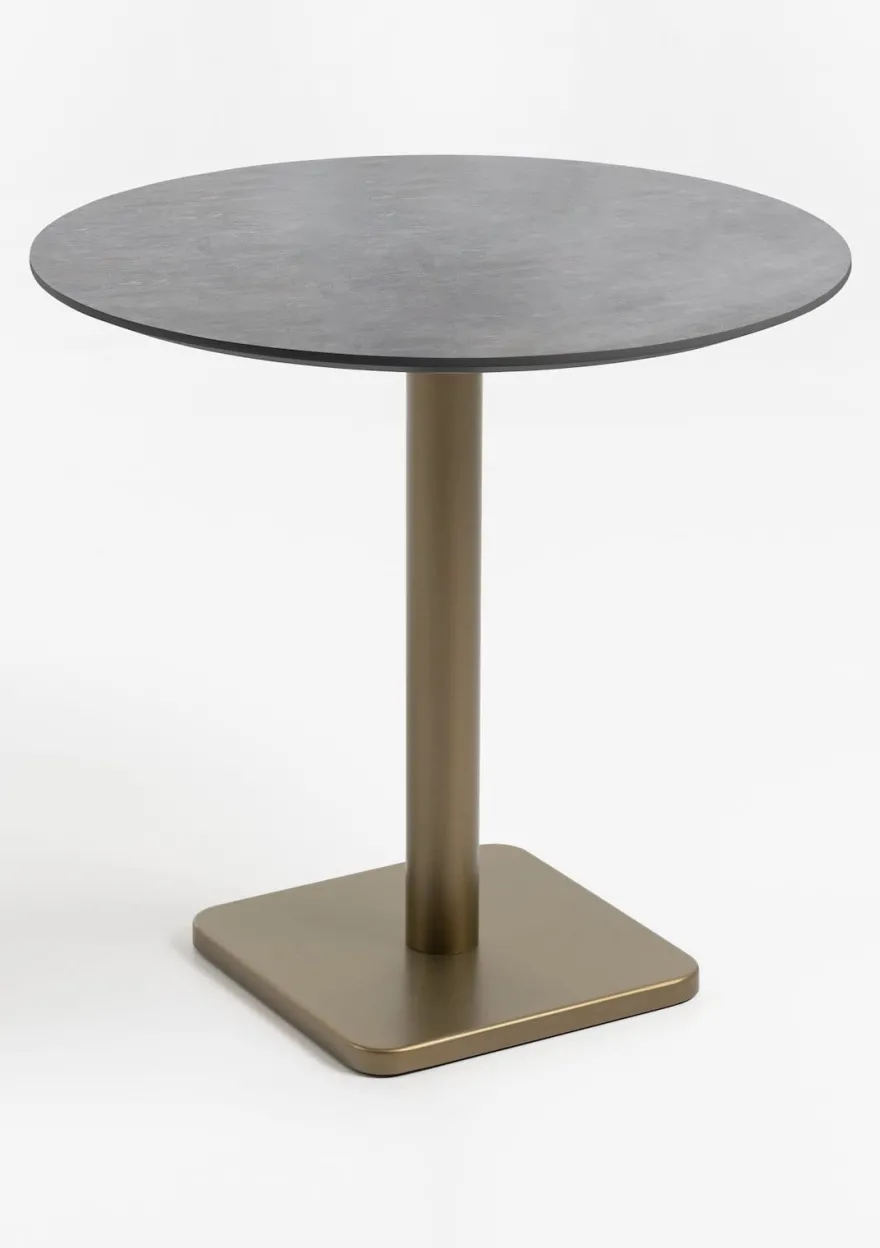 COCOmaison, Brest bistrotafel stone anthracite D80cm - zwart