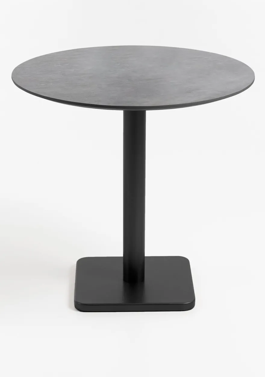 COCOmaison, Brest bistrotafel stone anthracite D80cm - zwart