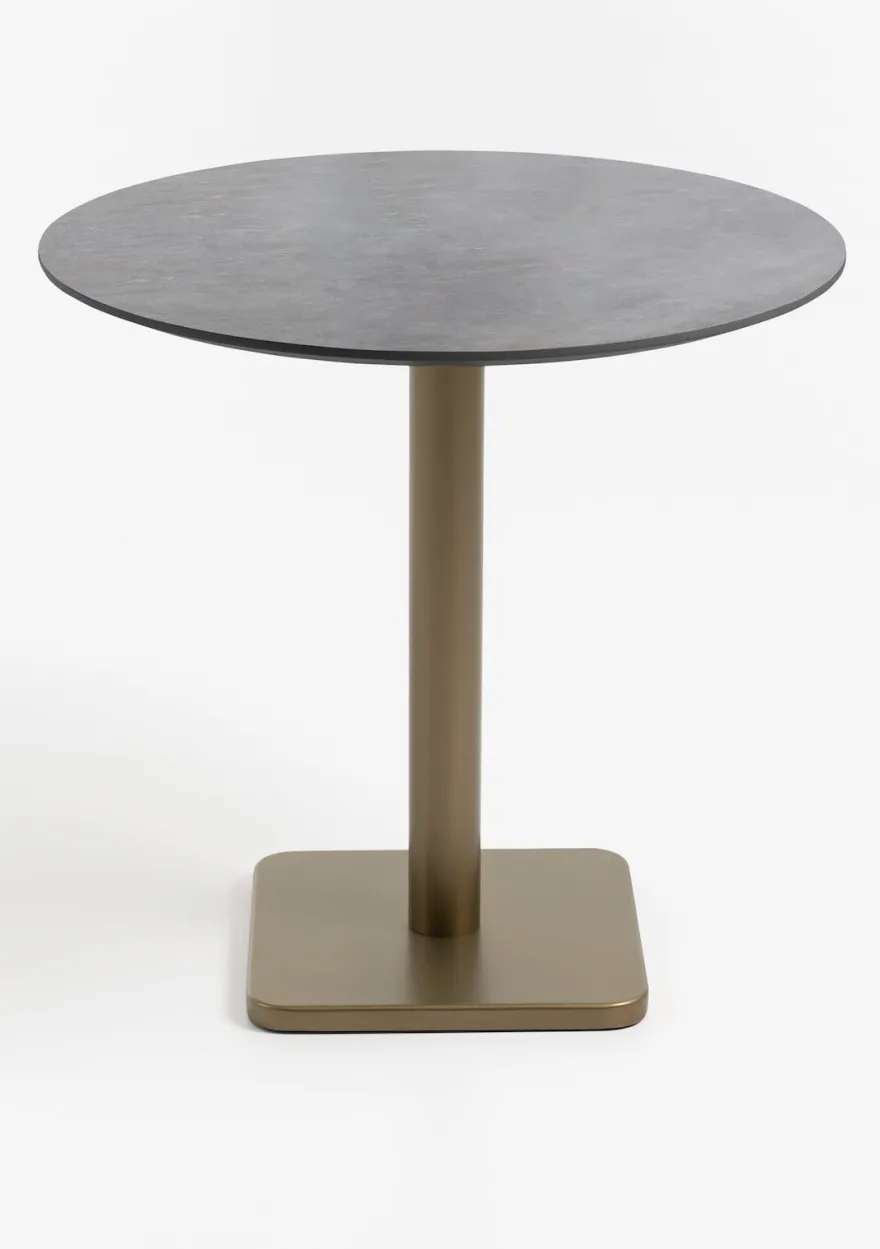 COCOmaison, Brest bistrotafel stone anthracite D80cm - zwart