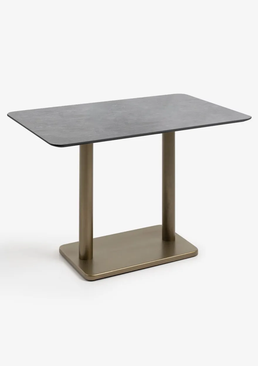 COCOmaison, Brest bistrotafel stone anthracite 120x75cm - Goud