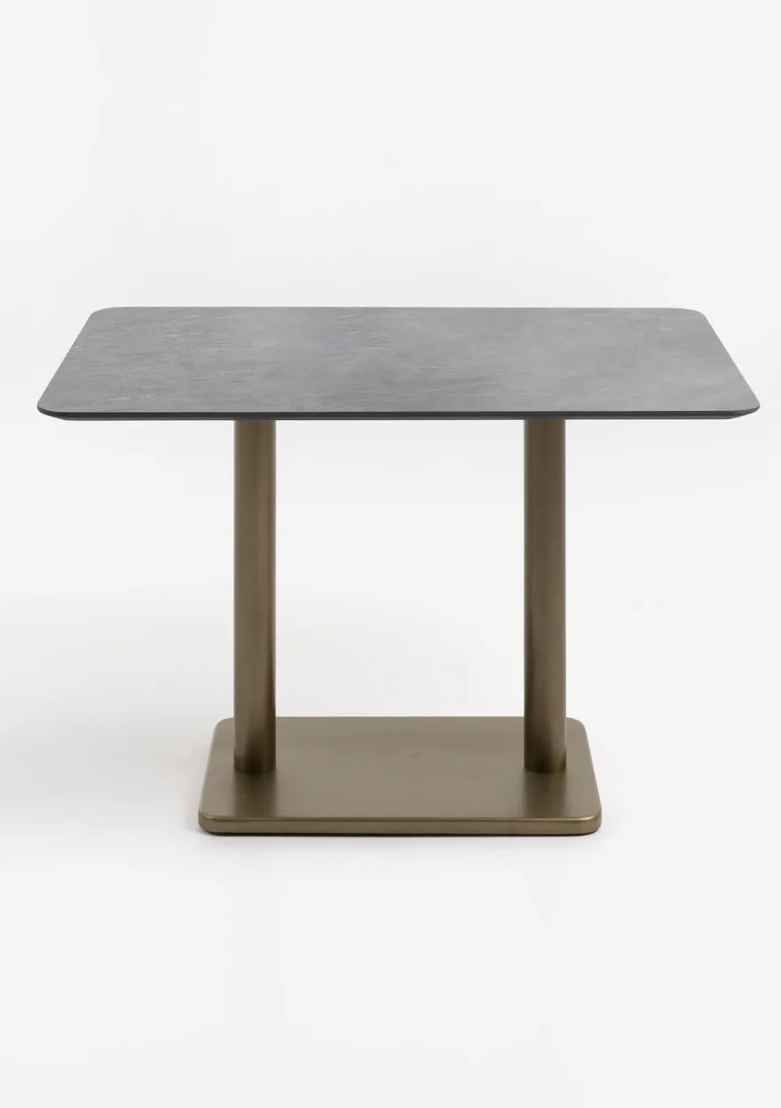 COCOmaison, Brest bistrotafel stone anthracite 120x75cm - Goud