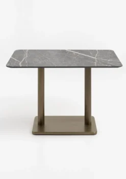 COCOmaison, Brest bistrotafel marble light grey 120x75cm - Goud