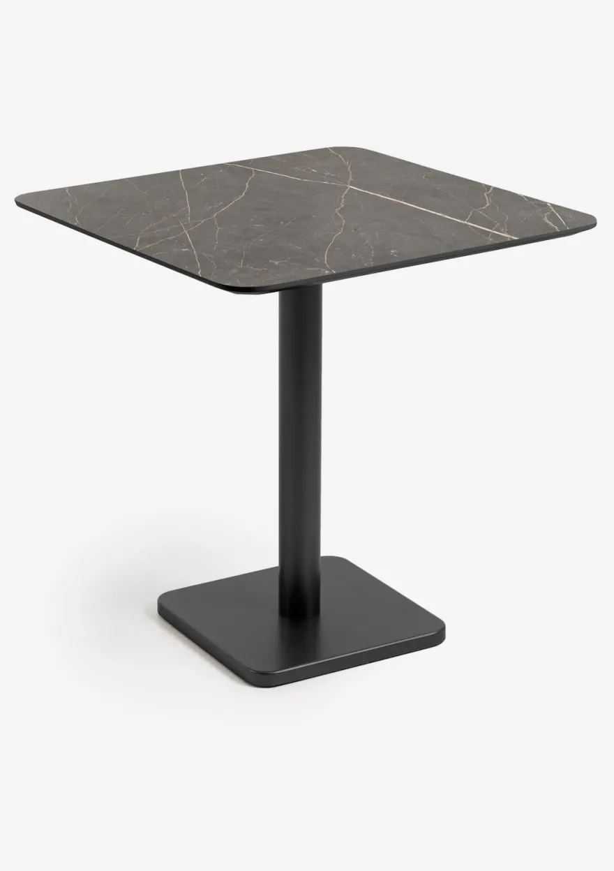 COCOmaison, Brest bistrotafel marble onyx 75x75cm - zwart