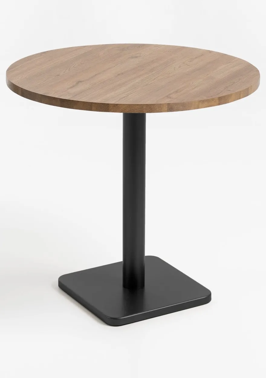 COCOmaison, Brest bistrotafel vintage oak D80cm - zwart