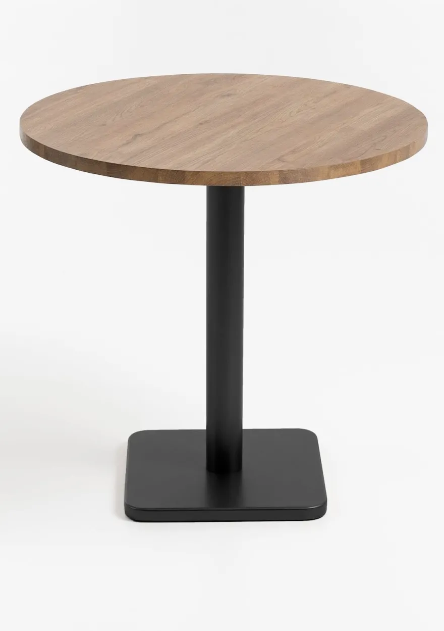 COCOmaison, Brest bistrotafel vintage oak D80cm - zwart