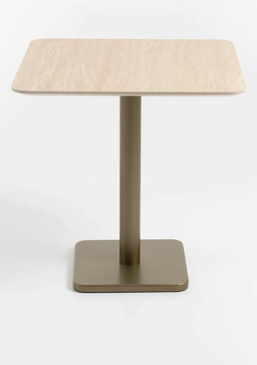 COCOmaison, Brest bistrotafel Travertine 75x75cm - zwart