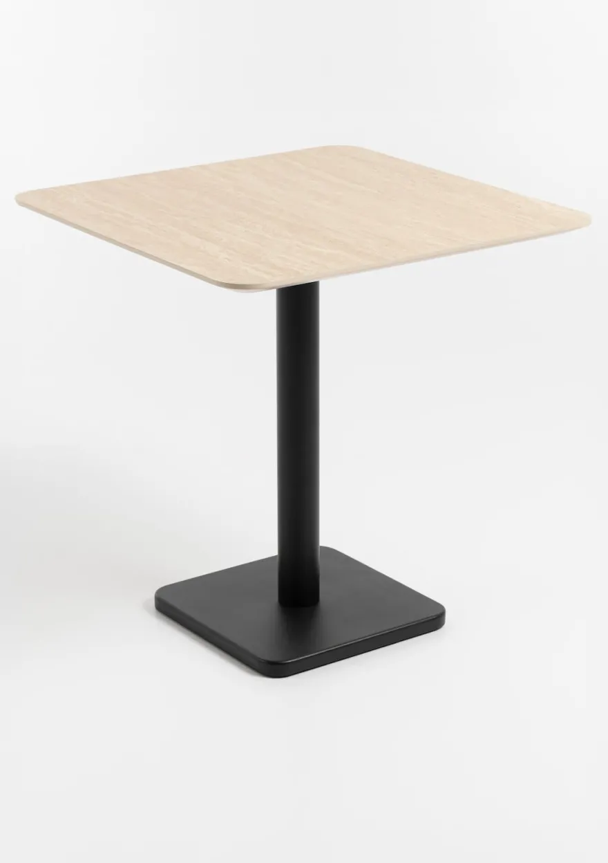 COCOmaison, Brest bistrotafel Travertine 75x75cm - zwart