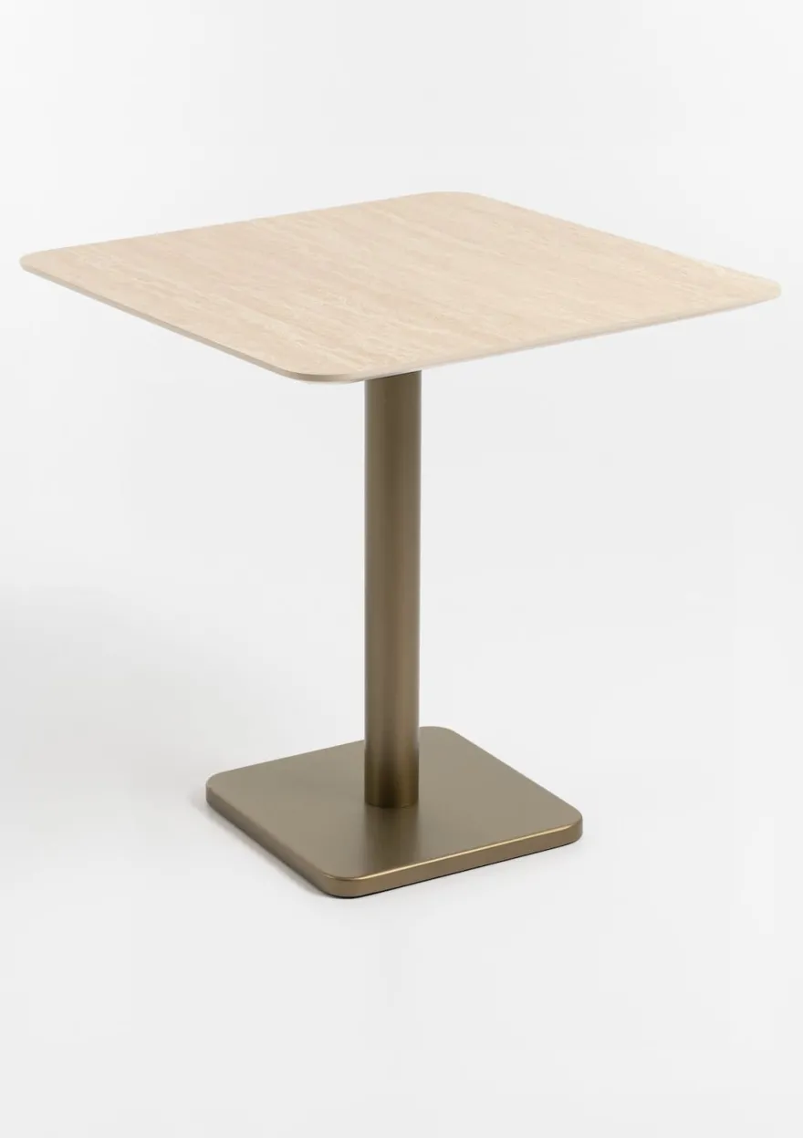 COCOmaison, Brest bistrotafel Travertine 75x75cm - zwart