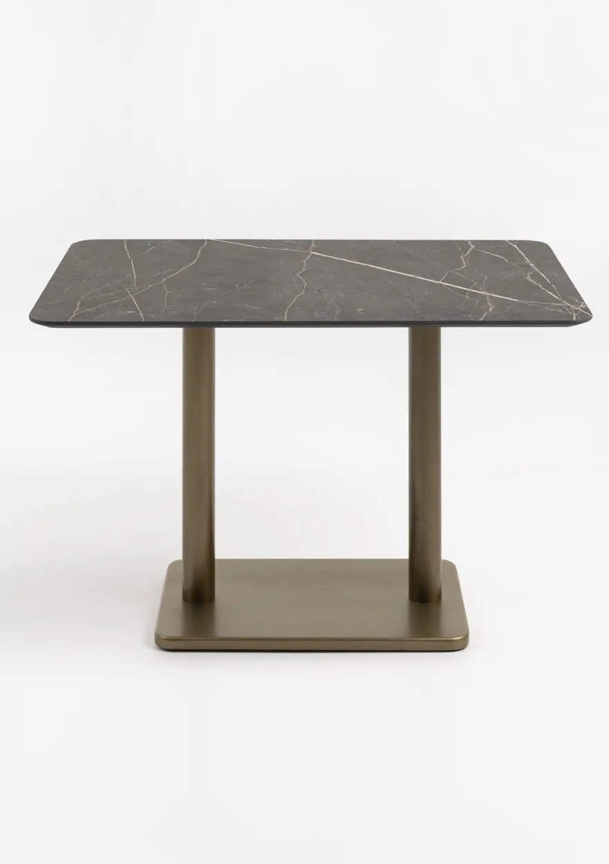 COCOmaison, Brest bistrotafel marble onyx 120x75cm - Goud
