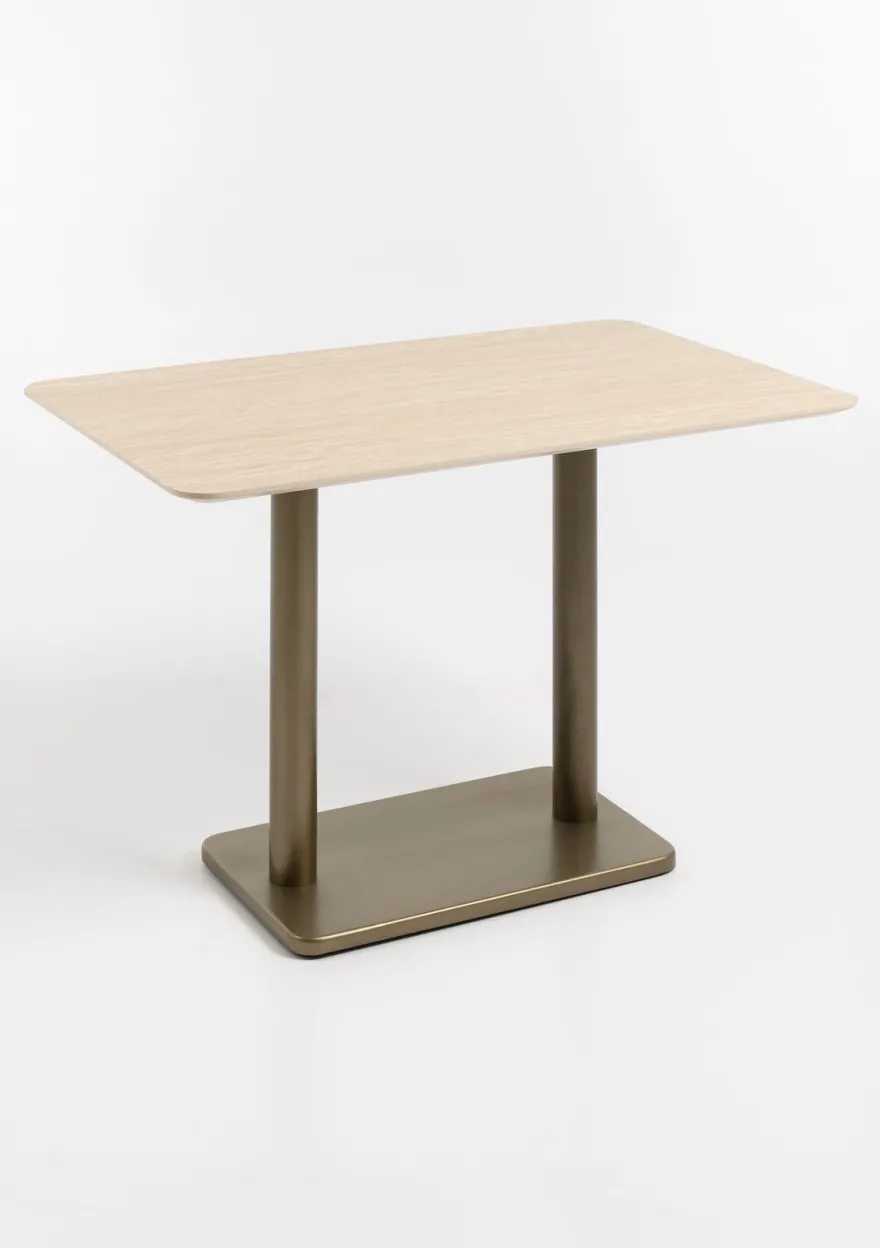 COCOmaison, Brest bistrotafel Travertine 120x75cm - Goud