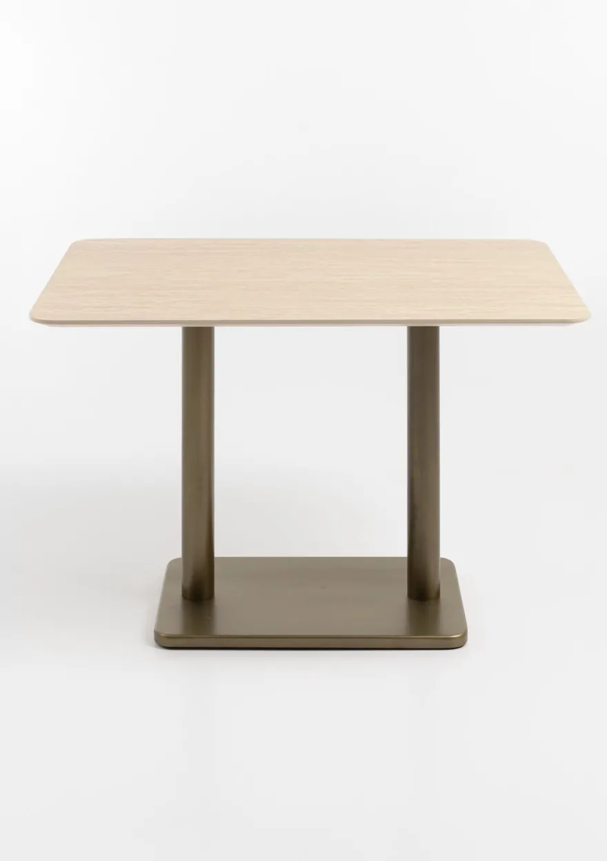 COCOmaison, Brest bistrotafel Travertine 120x75cm - Goud