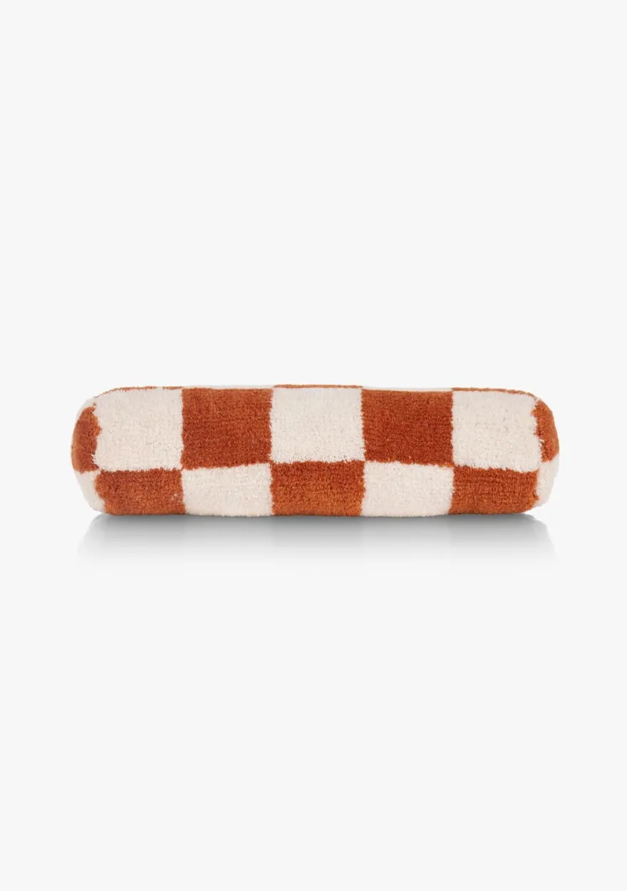 COCOmaison, Check bolster kussen 15x50cm - Koper