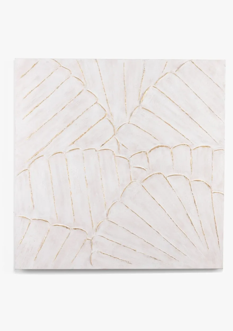 COCOmaison, Clover schilderij 100x100cm - Wit
