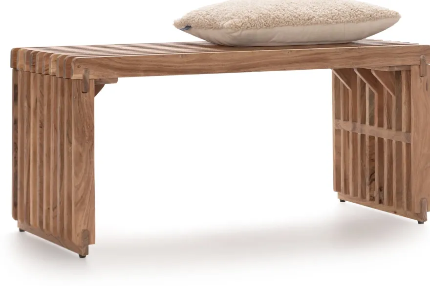 COCOmaison, Lino bankje 96cm - Bruin