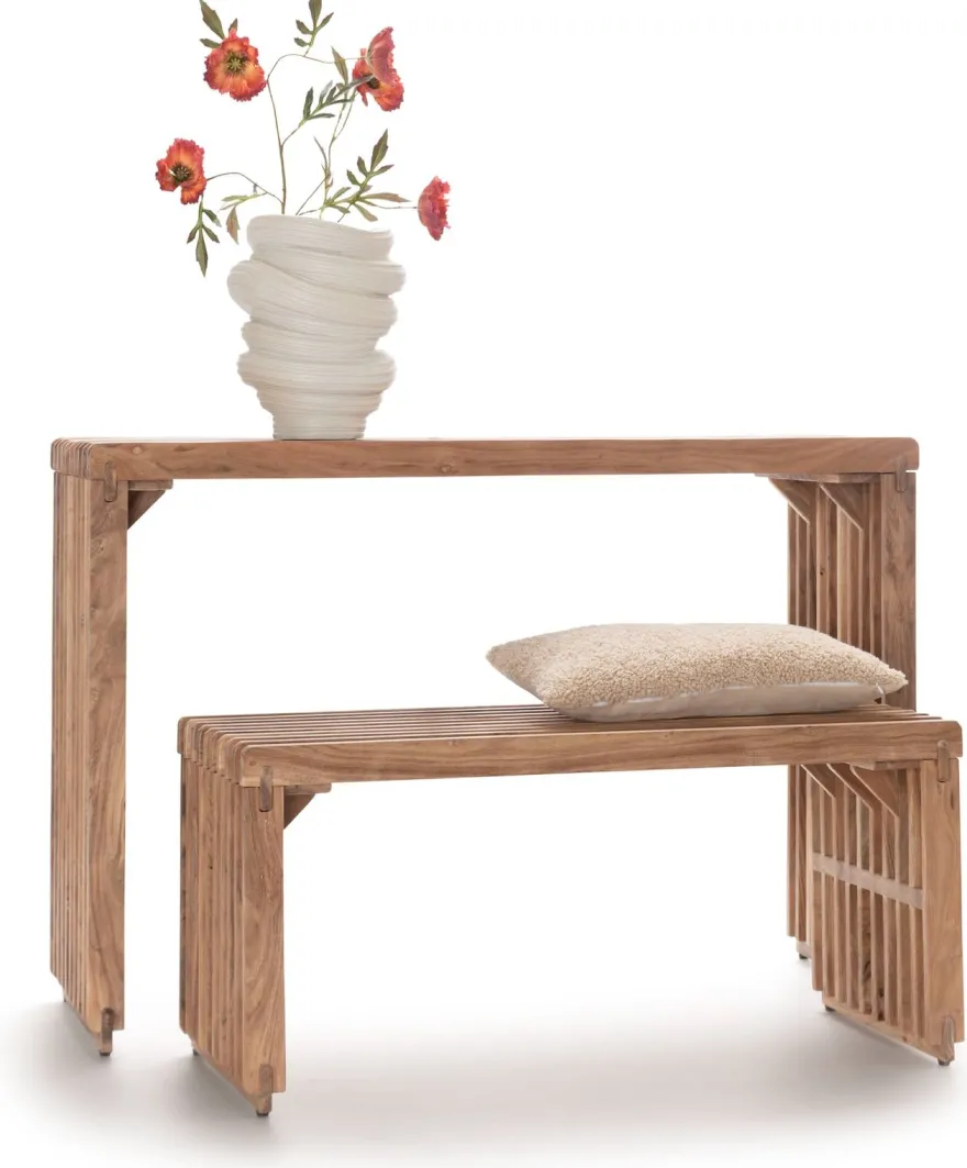 COCOmaison, Lino bankje 96cm - Bruin