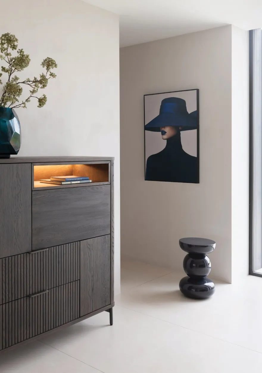 COCOmaison, Midnight Muse schilderij 70x100cm - Blauw