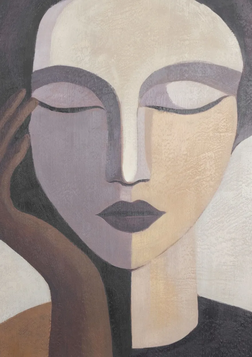 COCOmaison, Monica schilderij 80x100cm - Bruin
