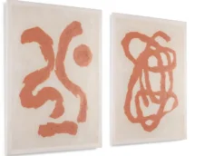 COCOmaison, Organic Abstract set van 2 schilderijen 70x100cm - Oranje