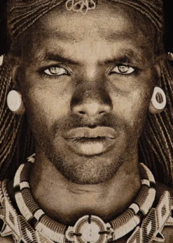 COCOmaison, Samburu Warrior schilderij 75x125cm - Bruin