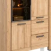 Delmonte, bergkast 120 cm - 1-glasdeur + 2-deuren + 2-laden (+ LED)