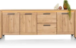 Delmonte, dressoir 230 cm - 3-deuren + 2-laden (LED + dimmer)