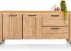 Delmonte, dressoir 190 cm - 2-deuren + 2-laden (LED + dimmer)
