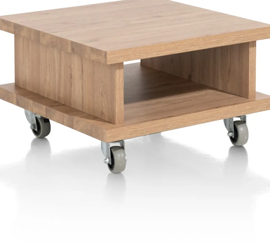 Delmonte, hoektafel 60 x 60 cm + 1-niche (+ wielen)