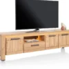 Delmonte, lowboard 200 cm - 3-deuren + 1-lade + 1-niche (LED + dimmer)