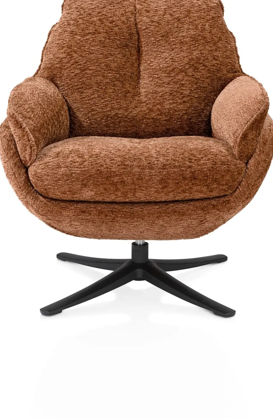 Densa, draaifauteuil - stof Valencia - Koraal