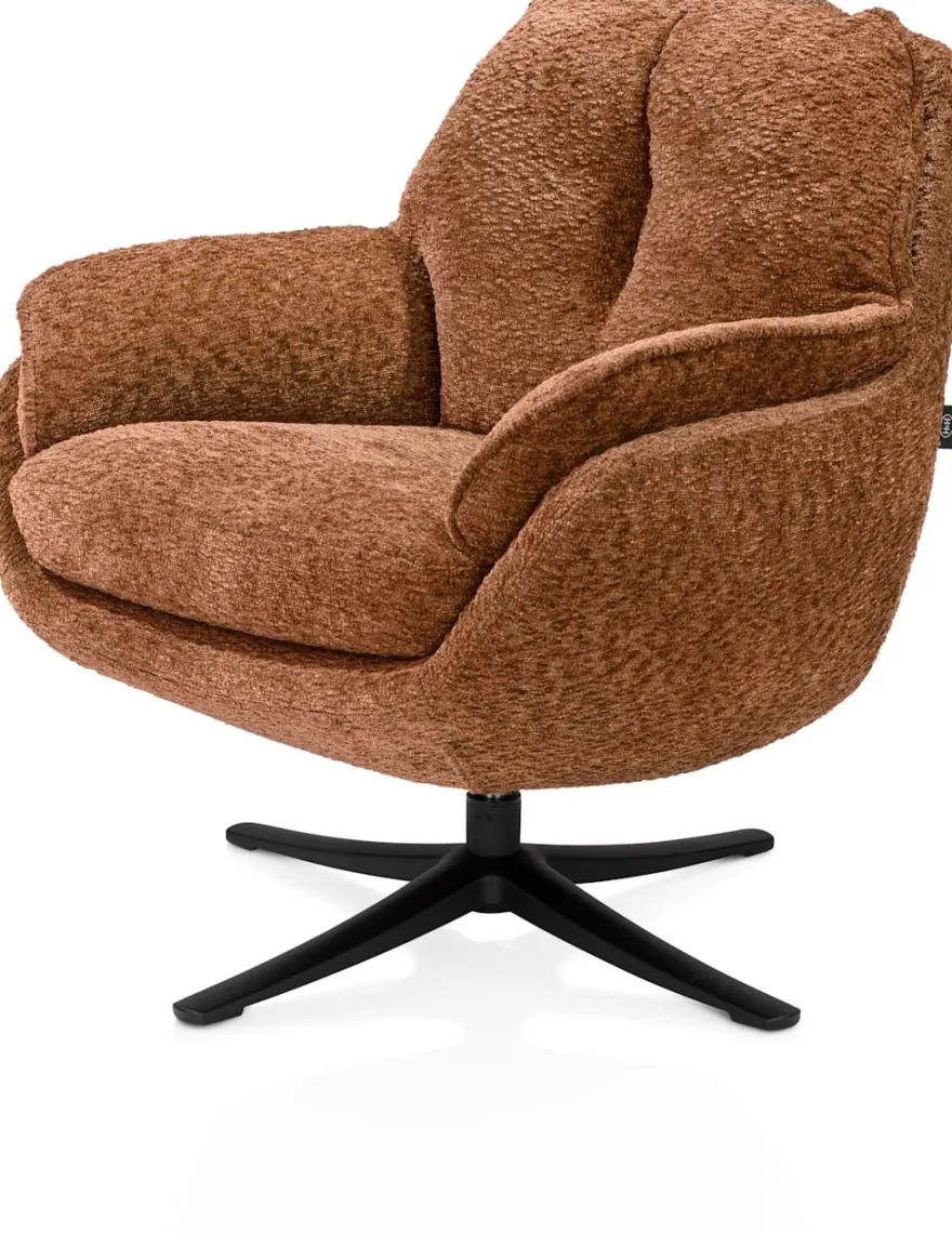 Densa, draaifauteuil - stof Valencia - Koraal