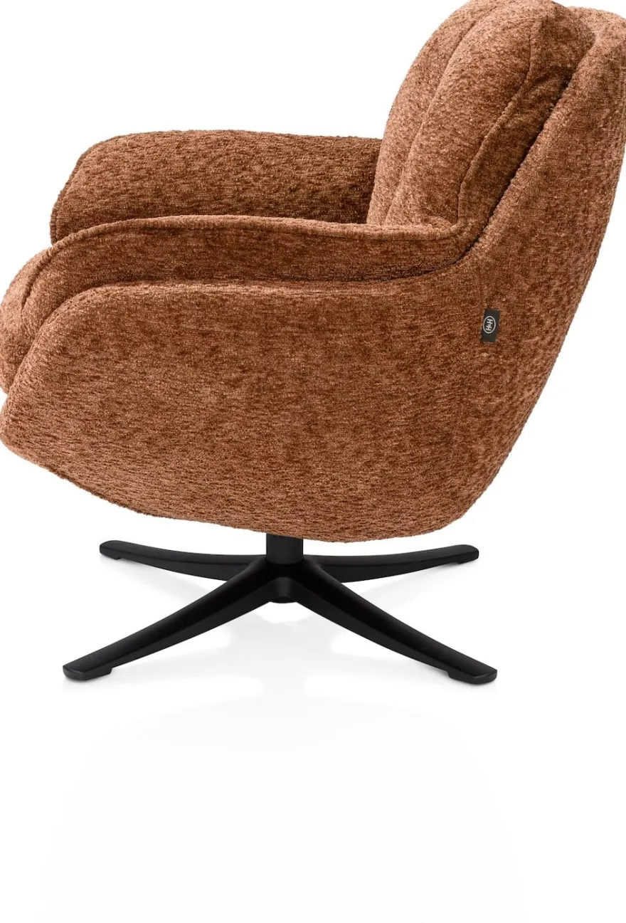 Densa, draaifauteuil - stof Valencia - Koraal