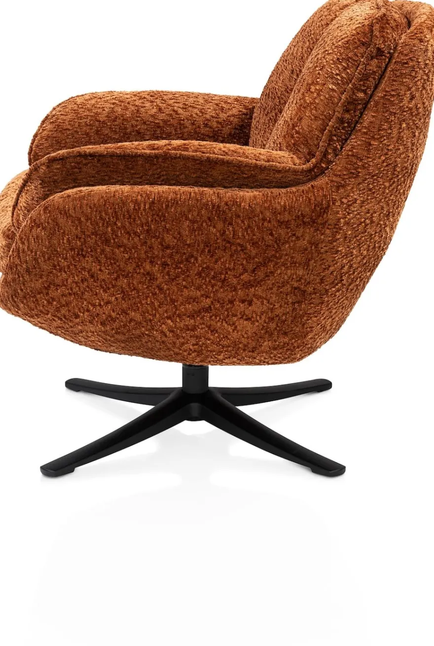 Densa, draaifauteuil - stof Valencia - Koraal
