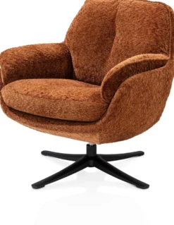 Densa, draaifauteuil - stof Valencia - Koraal