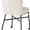 Eden, eetkamerstoel - metalen frame wielen - pocket - greep Livigno crème + accent in Calabria crème