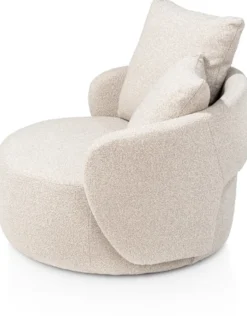Elise, draaifauteuil met poef - stof Cloudy