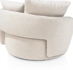 Elise, draaifauteuil met poef - stof Cloudy