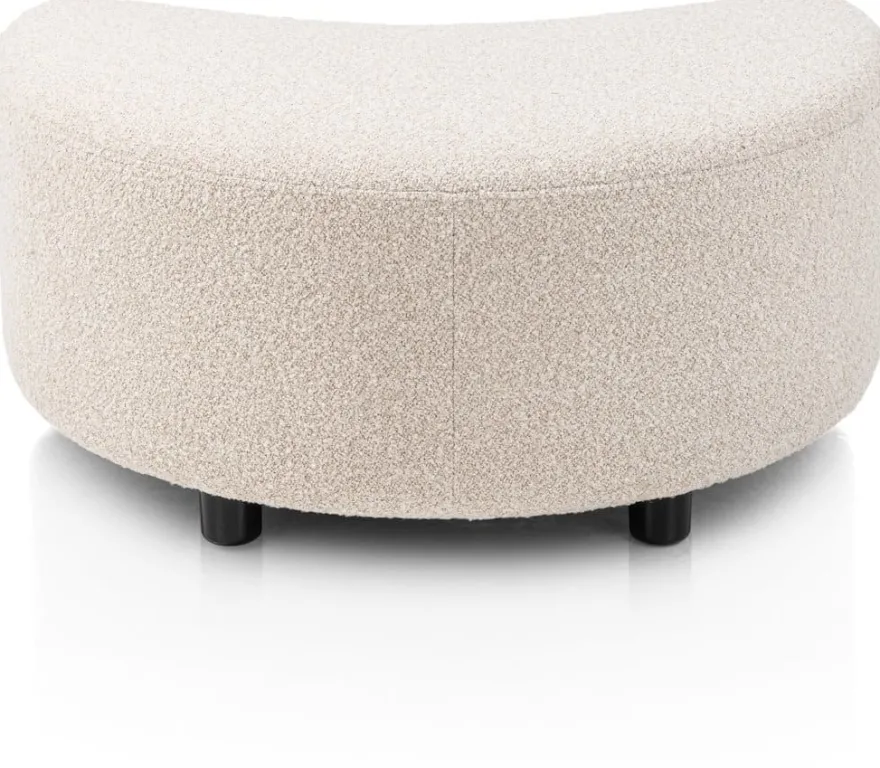 Elise, draaifauteuil met poef - stof Cloudy