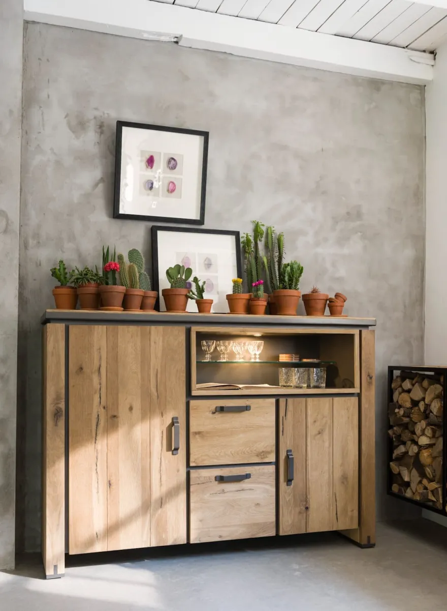 Farmland, dressette 170 cm - 2-deuren + 2-laden + 2-niches (+ LED)