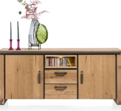 Farmland, dressoir 180 cm - 2-deuren + 2-laden + 1-niche (+ LED)