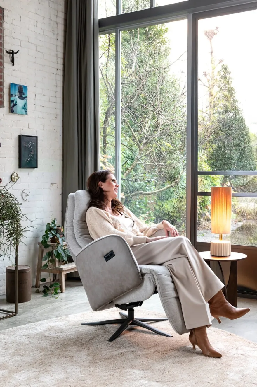 Felino, relaxfauteuil - incl. accu - stofcombinatie Livigno/Oregon