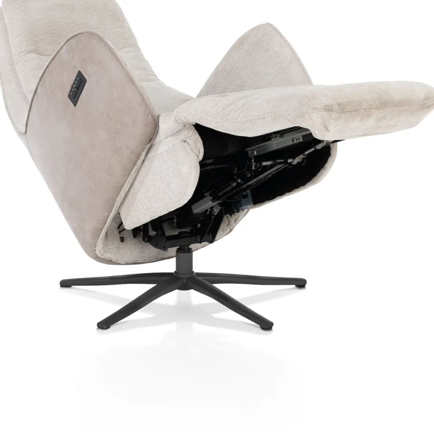 Felino, relaxfauteuil - incl. accu - stofcombinatie Livigno/Oregon