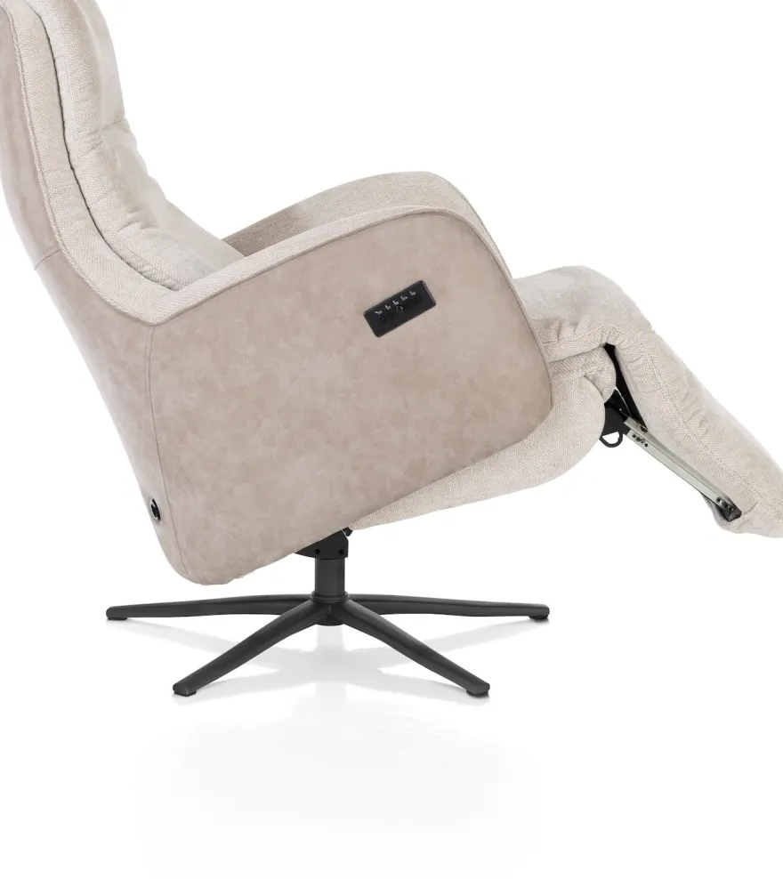 Felino, relaxfauteuil 2-motoren - manuele hoofdsteun - graphiet poot