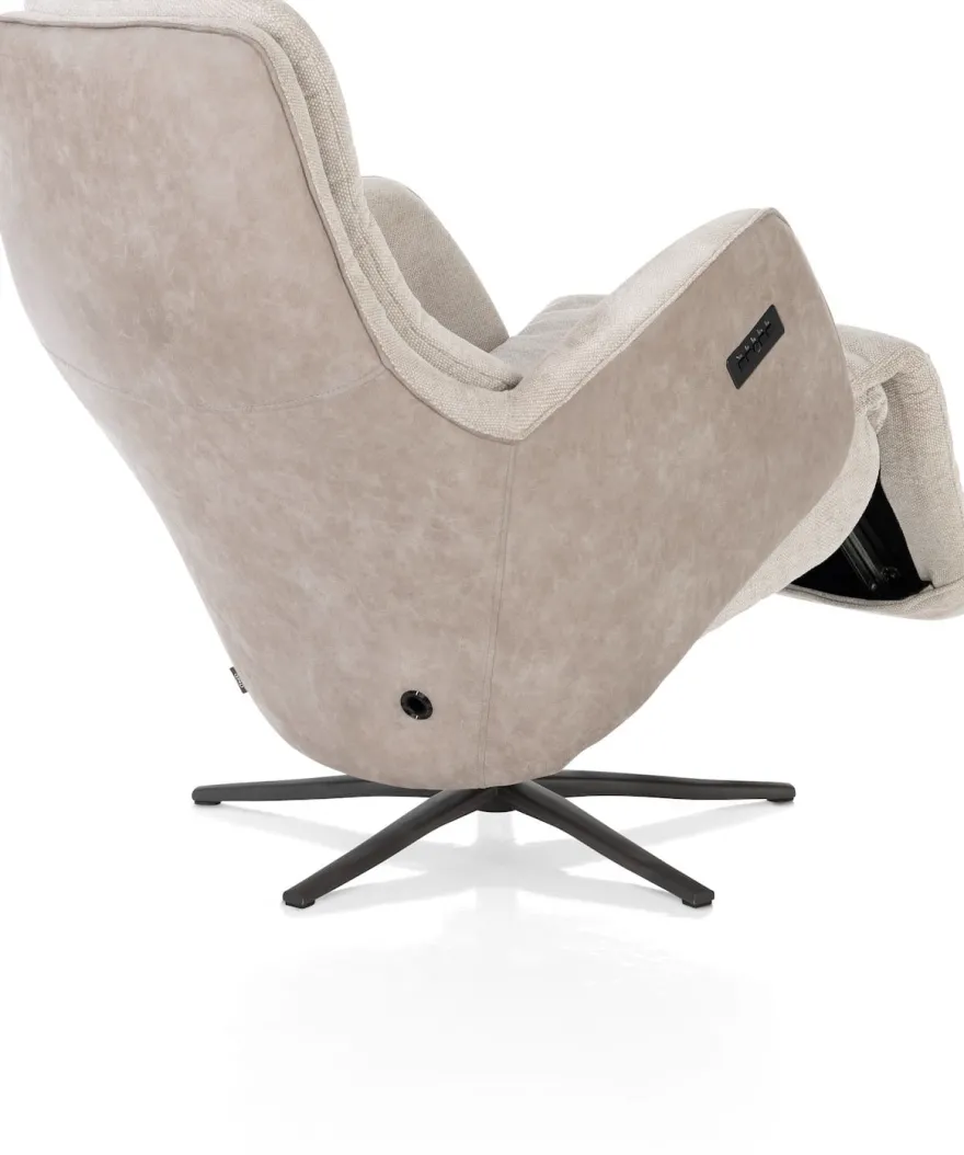 Felino, relaxfauteuil 2-motoren - manuele hoofdsteun - graphiet poot