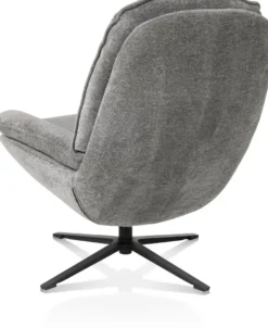 Florence, relaxfauteuil met poef - stof Enzo - grijs