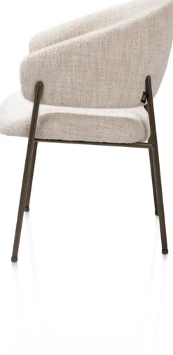 Gavin, armstoel - steelbrown frame - pocketvering - stof Luton - Creme