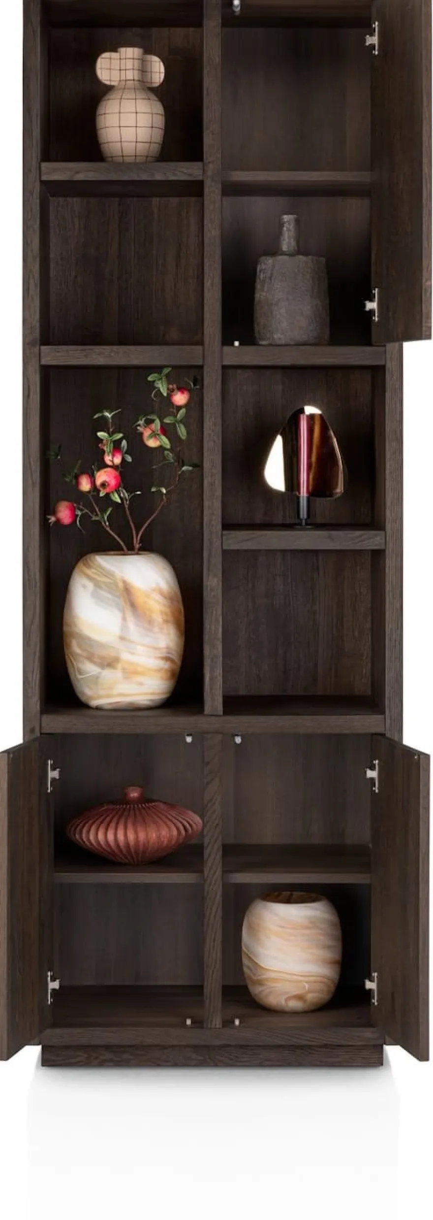 Gijon, bergkast smal 75 cm - 3-deuren + 5-niches