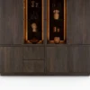 Gijon, buffetkast 240 cm - 2-glasdeuren + 5-deuren + 2-laden (+ LED) met plint