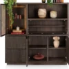Gijon, highboard 145 cm - 1-glasdeur + 2-deuren + 2-laden + 1-klep + 1-niche (+ LED)